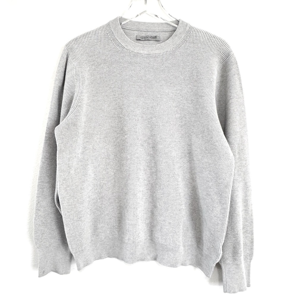 Outerknown | Grey Nostalgic Solid Waffle-Knit Organic Cotton-Blend‎ Sweater - Picture 2 of 5